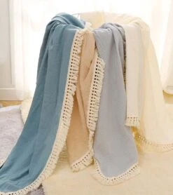 Hydrofiele Doek XL Met Franjes - 120x120 Cm - Taupe -Babyproducten Verkoop 1067x1200