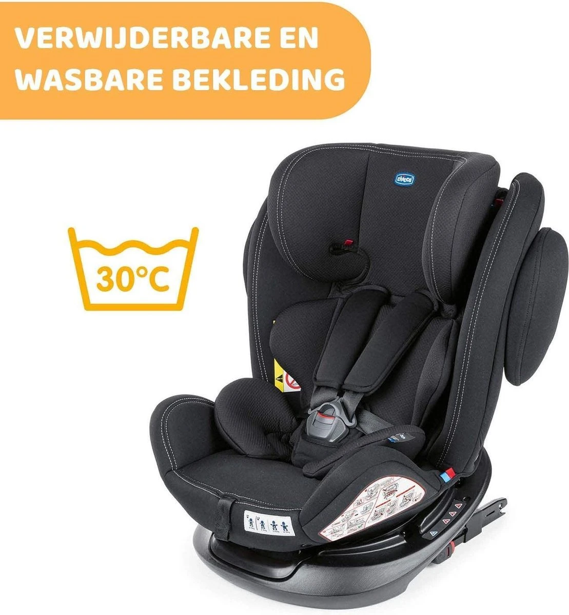 Chicco Autostoel Unico PLUS - Groep 0 1 2 3 - Isofix Bevestiging -Verstelbare Hoofdsteun - Zwart 4 Chicco Autostoel Unico PLUS - Groep 0 1 2 3 - Isofix Bevestiging -Verstelbare Hoofdsteun - Zwart - Afbeelding 2