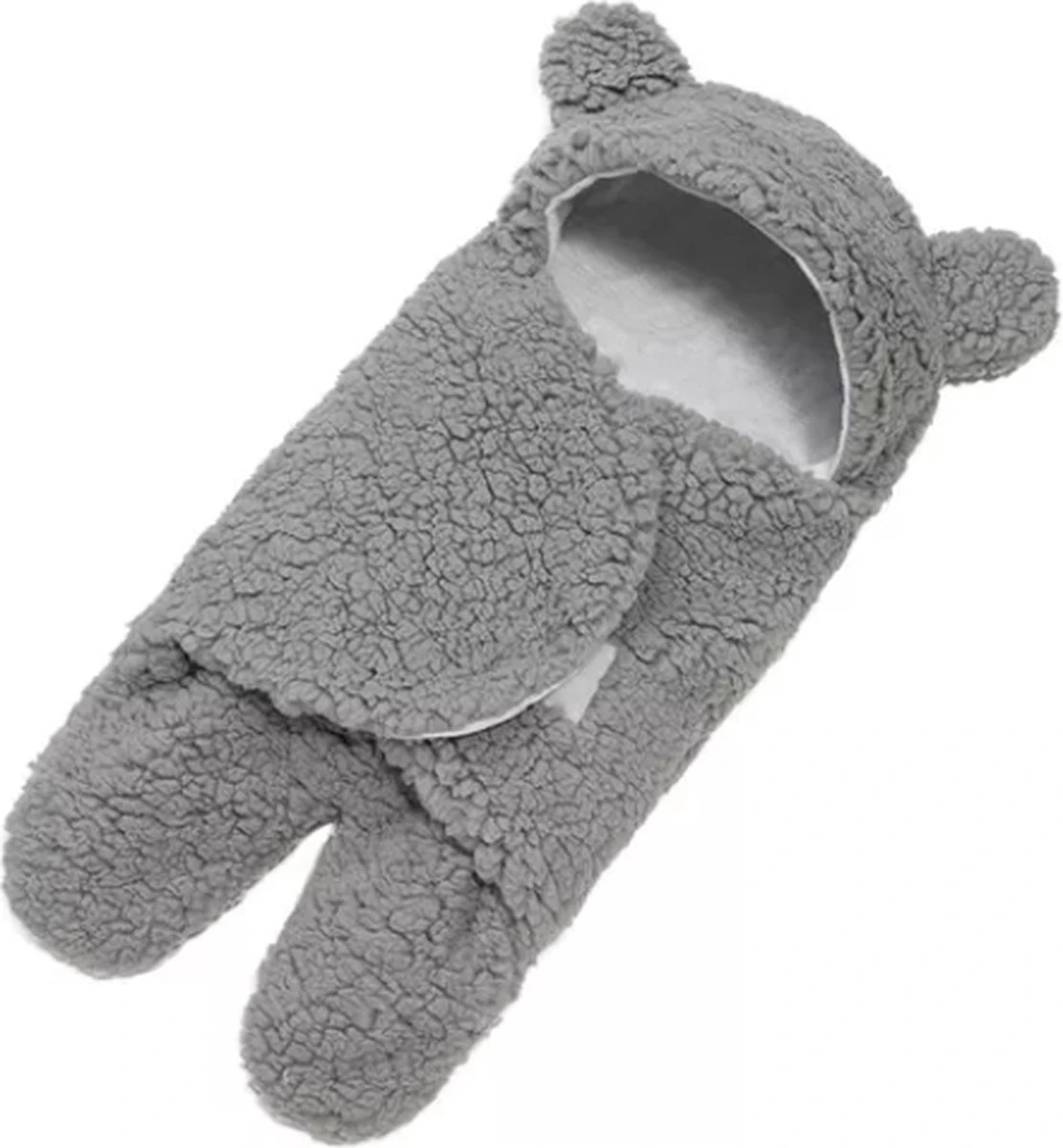 BonBini´s Teddy Bear Wikkeldeken Newborn - Zachte Grijze Teddy Beer Inbakerdoek Newborn Baby - 3-6 Maanden - Grijs 5 BonBini´s Teddy Bear Wikkeldeken Newborn - Zachte Grijze Teddy Beer Inbakerdoek Newborn Baby - 3-6 Maanden - Grijs - Afbeelding 3