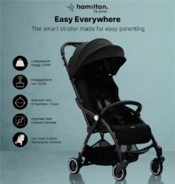 Hamilton By Yoop X1 Plus Buggy – Nieuw, Hoger, Uitgebreider 2023 Model – Premium Stroller Met One Hand Folding Technologie – Zwart – Lichte, Verstelbare En Wendbare Kinderwagen Met Vele Gemakken -Babyproducten Verkoop 1140x1200 1