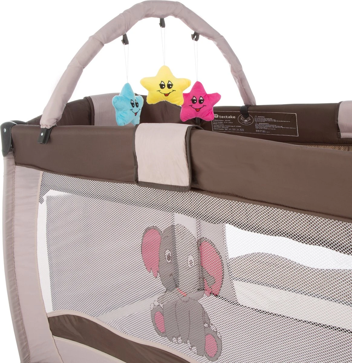Tectake - Reisbedje Babybed Campingbed Dodo - 132x75x104cm Incl. Aankleedkussen En Draagtas - Bruin - 402203 10 Tectake - Reisbedje Babybed Campingbed Dodo - 132x75x104cm Incl. Aankleedkussen En Draagtas - Bruin - 402203 - Afbeelding 8