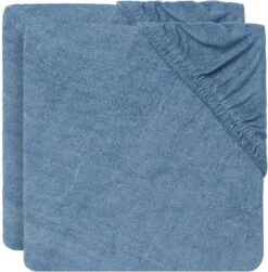 Jollein Aankleedkussenhoes Badstof 50x70cm - Jeans Blue - 2 Stuks