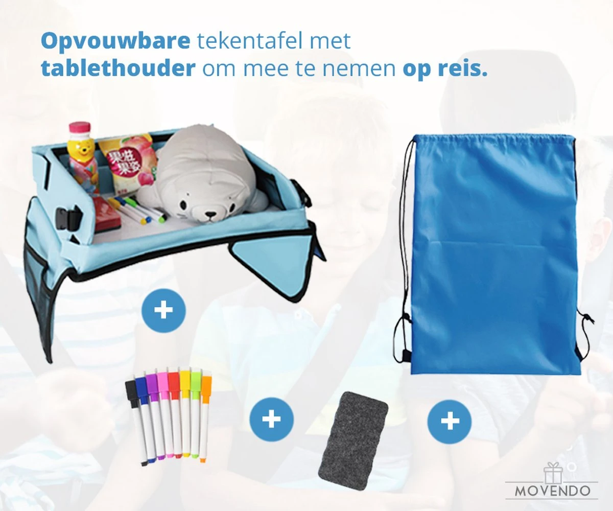 ‘’MOVENDO’’ Reistafel Voor Auto Kinderen – Autotafel – Speeltafel Auto – Travel Tray – Tekentafel – Opvouwbaar Met Tablethouder - Blauw 9 ‘’MOVENDO’’ Reistafel Voor Auto Kinderen – Autotafel – Speeltafel Auto – Travel Tray – Tekentafel – Opvouwbaar Met Tablethouder - Blauw - Afbeelding 7