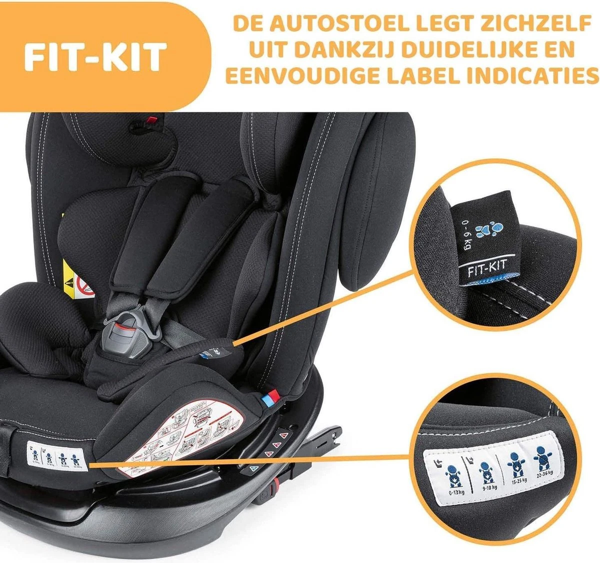 Chicco Autostoel Unico PLUS - Groep 0 1 2 3 - Isofix Bevestiging -Verstelbare Hoofdsteun - Zwart 8 Chicco Autostoel Unico PLUS - Groep 0 1 2 3 - Isofix Bevestiging -Verstelbare Hoofdsteun - Zwart - Afbeelding 6