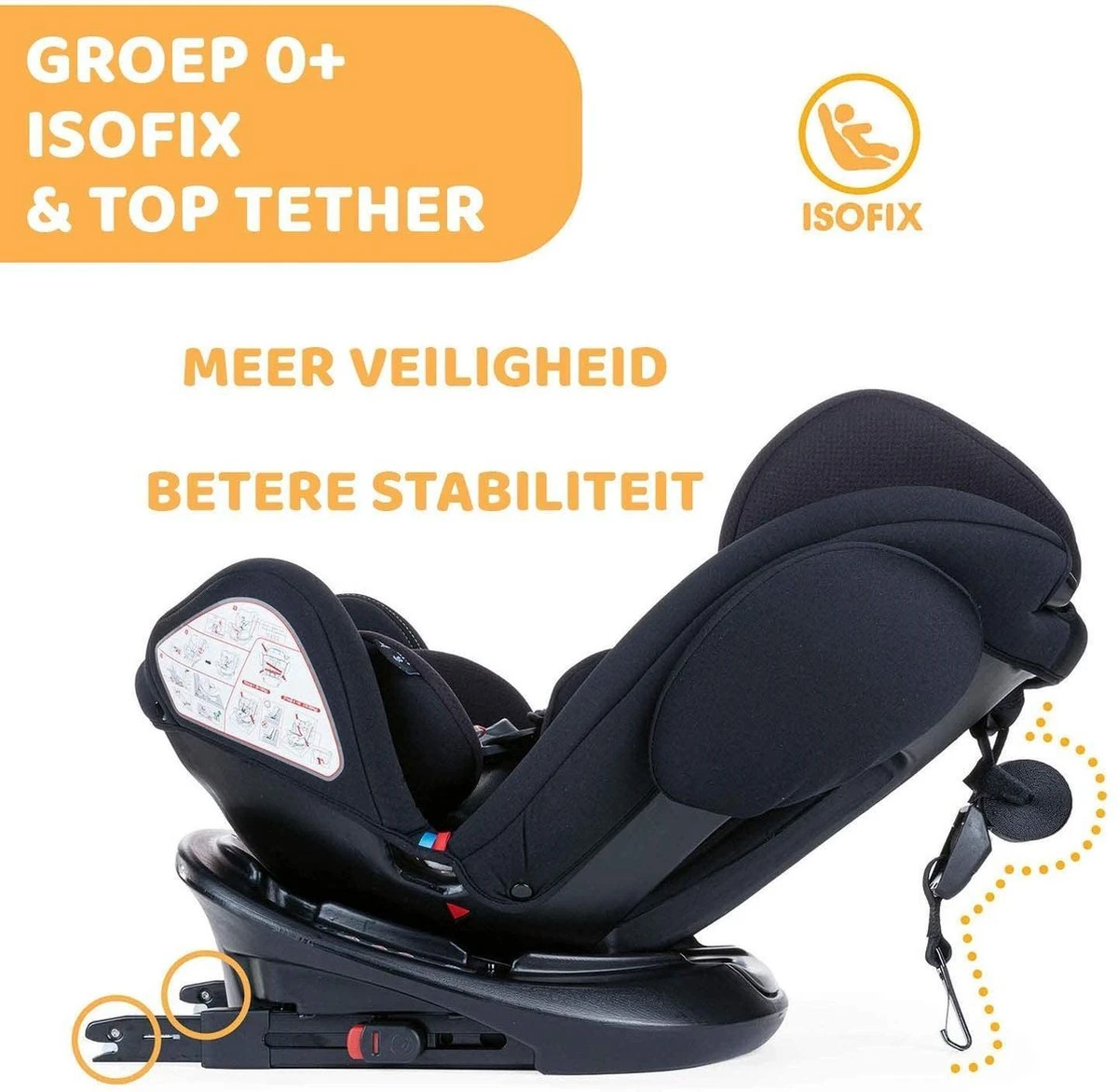 Chicco Autostoel Unico PLUS - Groep 0 1 2 3 - Isofix Bevestiging -Verstelbare Hoofdsteun - Zwart 5 Chicco Autostoel Unico PLUS - Groep 0 1 2 3 - Isofix Bevestiging -Verstelbare Hoofdsteun - Zwart - Afbeelding 3