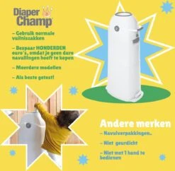 Luieremmer Large Zilver - Groot - Zonder Navulling - Geschikt Voor Pampers En Huggies - Stoma -Babyproducten Verkoop 1200x1177