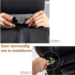Bablue Autostoel Organizer - Zwart - 1 Stuks - Stevig PU Leer - Met Uitklapbare Tafel - Auto Organizer - Auto Accessories Interieur - Autostoel Organizer Tablet Houder - Autostoel Beschermer -Babyproducten Verkoop 1200x1195