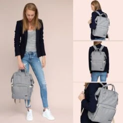 LifeGoods Luiertas Rugzak - Incl. Buggy En Kinderwagen Haken - Complete Set - 23.8 L - Grijs -Babyproducten Verkoop 1200x1200 245