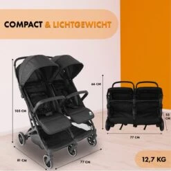 Deryan Luxe Rolo X2 Dubbele Buggy - Duo Buggy - Zwart -Babyproducten Verkoop 1200x1200 254