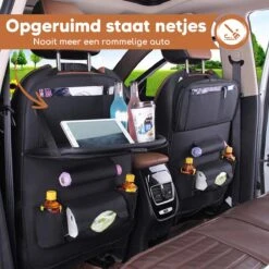 Bablue Autostoel Organizer - Zwart - 1 Stuks - Stevig PU Leer - Met Uitklapbare Tafel - Auto Organizer - Auto Accessories Interieur - Autostoel Organizer Tablet Houder - Autostoel Beschermer -Babyproducten Verkoop 1200x1200 290