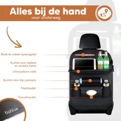 Bablue Autostoel Organizer - Zwart - 1 Stuks - Stevig PU Leer - Met Uitklapbare Tafel - Auto Organizer - Auto Accessories Interieur - Autostoel Organizer Tablet Houder - Autostoel Beschermer -Babyproducten Verkoop 1200x1200 294