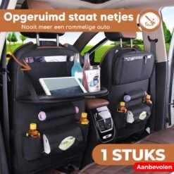 Bablue Autostoel Organizer - Zwart - 1 Stuks - Stevig PU Leer - Met Uitklapbare Tafel - Auto Organizer - Auto Accessories Interieur - Autostoel Organizer Tablet Houder - Autostoel Beschermer -Babyproducten Verkoop 1200x1200 297