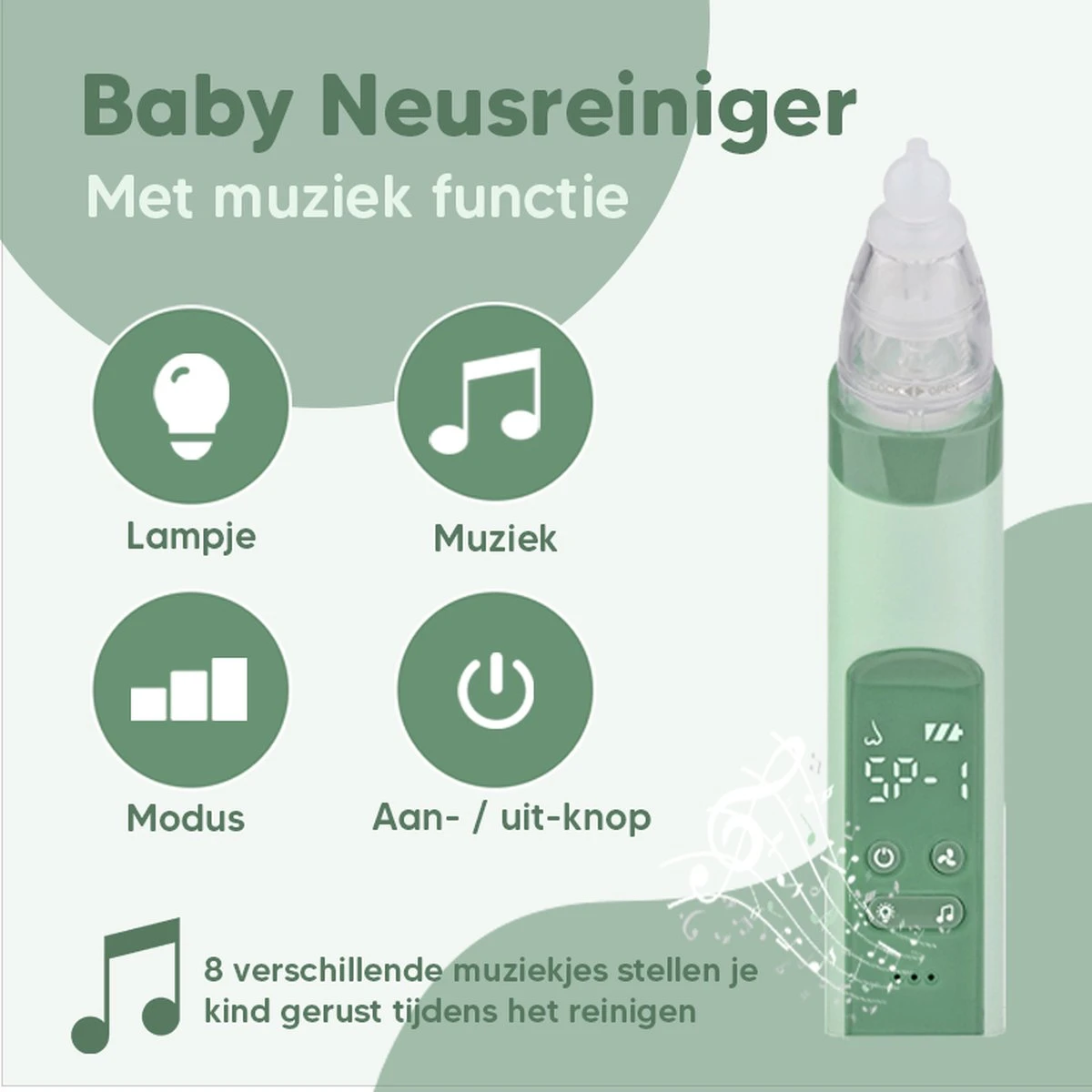 Hunnybunny® Elektrische Neusreiniger Voor Baby’s Met Muziek En Licht – Neuspeer - Aspirator - Neuszuiger - USB-compatibel 5 Hunnybunny® Elektrische Neusreiniger Voor Baby’s Met Muziek En Licht – Neuspeer - Aspirator - Neuszuiger - USB-compatibel - Afbeelding 3