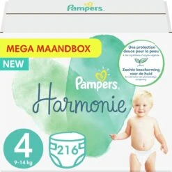 Pampers® Pampers - Harmonie Pure - Maat 4 - Mega Maandbox - 216 Luiers