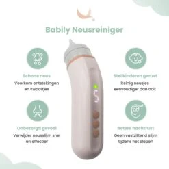 Babily® - Elektrische Neusreiniger Voor Baby's - 0 T/m 6 Jaar - Neuszuiger - Neuspeer - Snoetenpoetser - Toetenveger - Aspirator - Incl. 5 Zuigkrachtstanden En 3 Kalmerende Melodieën -Babyproducten Verkoop 1200x1200 54