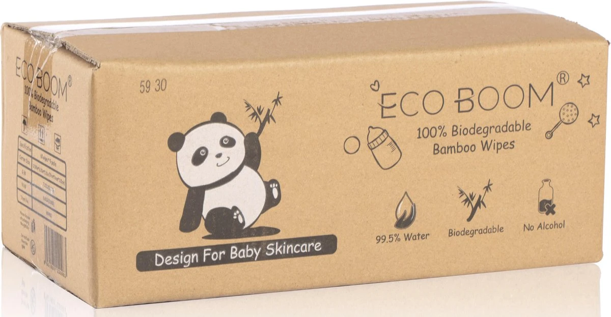 ECOBOOM Bamboo Eco Billendoekjes 9 Pakken (540stks) - 99,5 % Water - Bambo Luierdoekjes - Eco Huiddoekjes - 100 % Afbreekbaar - Bamboe Gezichtdoekjes 6 ECOBOOM Bamboo Eco Billendoekjes 9 Pakken (540stks) - 99,5 % Water - Bambo Luierdoekjes - Eco Huiddoekjes - 100 % Afbreekbaar - Bamboe Gezichtdoekjes - Afbeelding 4