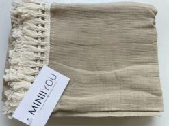 Hydrofiele Doek XL Met Franjes - 120x120 Cm - Taupe -Babyproducten Verkoop 1200x900