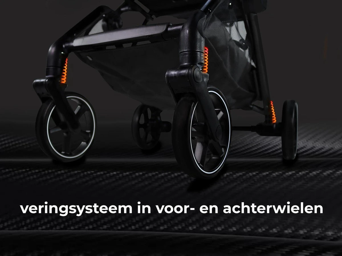 Deryan Luxe XP Buggy XL - Compact Lichtgewicht - Zwart - Aluminium Frame 12 Deryan Luxe XP Buggy XL - Compact Lichtgewicht - Zwart - Aluminium Frame - Afbeelding 10