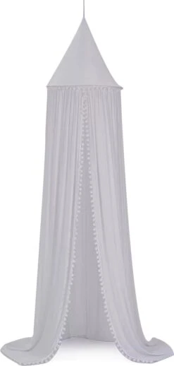 By Baboo Klamboe Baby 245cm - Wit - Katoen - Pompons