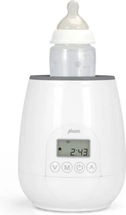 Alecto BW-700 - Snelle Digitale Flessenwarmer 500W Voor Opwarmen, Steriliseren En Ontdooien - Inclusief Stoomkap - Bediening Via Display - Wit -Babyproducten Verkoop 706x1200