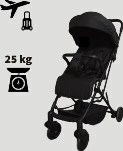 WOOSH New Buggy - Zwart - One Hand Folding - 3 Slaapstanden - Wandelwagen Tot 25 Kg - Regenhoes - Bekerhouder - Muggennet -Babyproducten Verkoop 977x1200